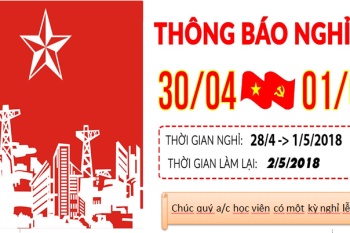 THÔNG BÁO LỊCH NGHỈ LỄ 30/4 và 01/05/2019 THÔNG BÁO LỊCH NGHỈ LỄ 30/4 và 01/05/2019
