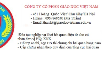 Lịch học lớp khai hải quan khóa K52 Hà Nội Lịch học lớp khai hải quan khóa K52 Hà Nội