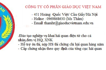 Lịch học lớp khai hải quan khóa K52 Hà Nội