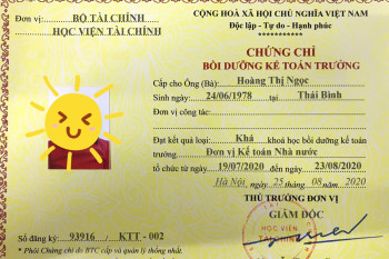 LỚP BỒI DƯỠNG KẾ TOÁN TRƯỞNG TẠI HẢI PHÒNG_ Chứng chỉ học viện tài chính