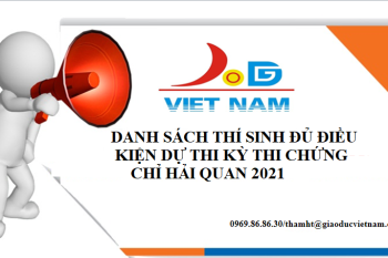 DANH SÁCH THÍ SINH ĐĂNG KÝ DỰ THI KỲ THI CẤP CHỨNG CHỈ NGHIỆP VỤ HẢI QUAN