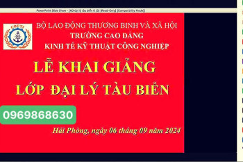 MỞ KHÓA HỌC ĐẠI LÝ TÀU BIỂN – CẤP CHỨNG CHỈ ĐẠI LÝ TÀU BIỂN MỞ KHÓA HỌC ĐẠI LÝ TÀU BIỂN – CẤP CHỨNG CHỈ ĐẠI LÝ TÀU BIỂN